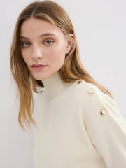 Mango White Button Shoulder Detail Jumper - Image 5 of 7