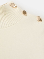 Mango White Button Shoulder Detail Jumper - Image 7 of 7