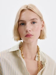 Mango Yellow Pinstipe Shirt - Image 4 of 6