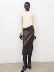 Mango Cream Cable Off Shoulder Knitted Jumper - Image 2 of 6