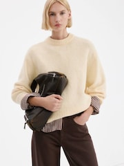 Mango Brown High Waisted Barrel Leg Jeans - Image 3 of 6