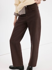Mango Brown High Waisted Barrel Leg Jeans - Image 4 of 6