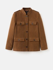 Mango Brown Cotton Military Jacket - Image 6 of 7