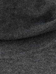Mango Grey Roll Neck Gold Detail Longline Jumper - Image 12 of 12