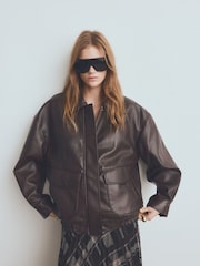 Mango Brown Pleated Check Tartan Skirt - Image 2 of 6