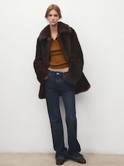 Mango Brown Knitted Polo Jumper - Image 1 of 6