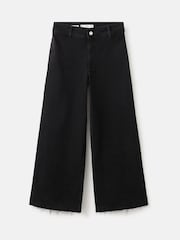Mango Catherin Black Culotte High Rise Jeans - Image 6 of 7