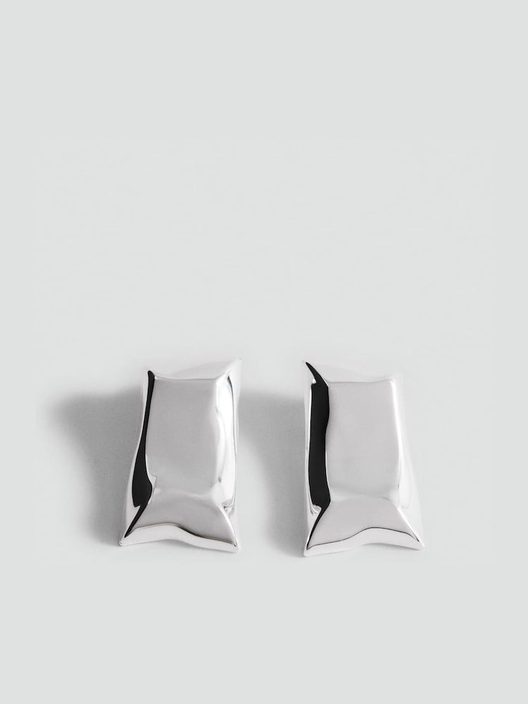 Mango Silver Tone Drop Earrings - Image 2 of 2
