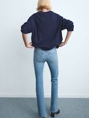 Mango Light Blue Mid Rise Flare Jeans - Image 2 of 6