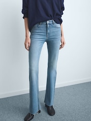 Mango Light Blue Mid Rise Flare Jeans - Image 3 of 6
