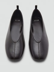 Mango Brown Leather Detail Ballet Flats - Image 3 of 3