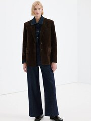 Mango Blue Wide Leg Seam Detail Jeans - Image 1 of 7