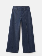 Mango Blue Wide Leg Seam Detail Jeans - Image 6 of 7