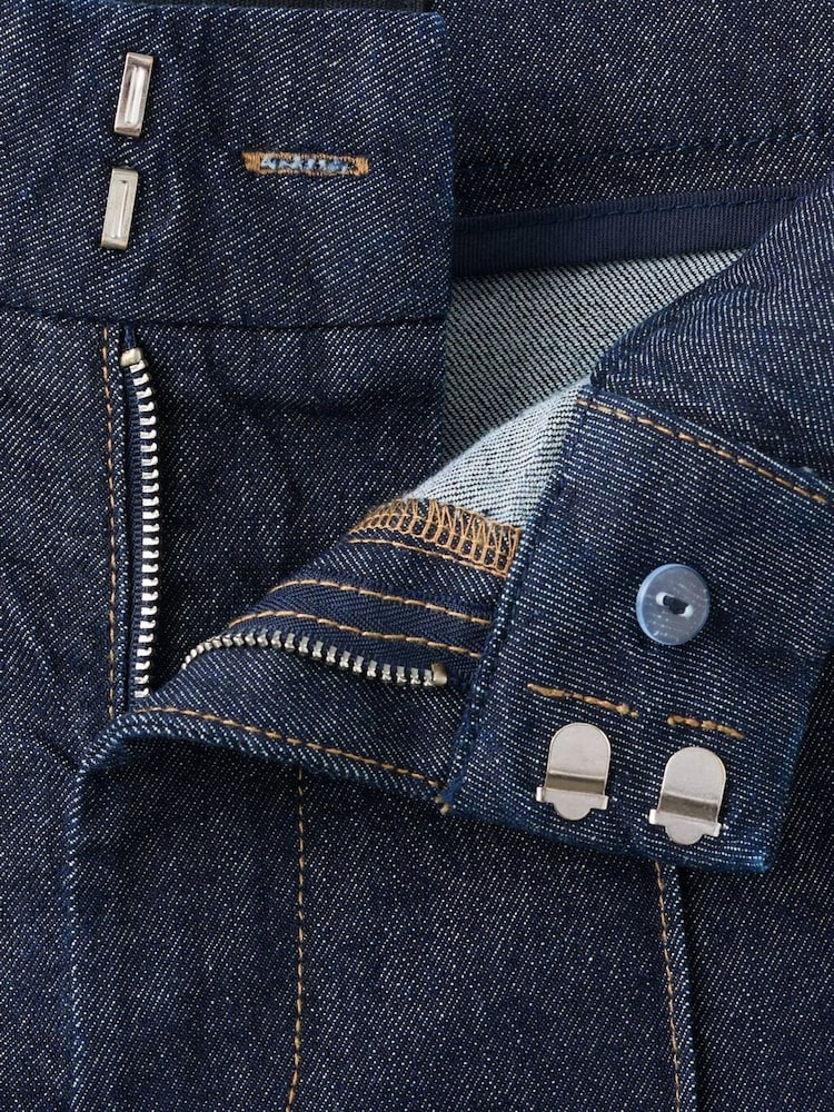 Mango Blue Wide Leg Seam Detail Jeans - Image 7 of 7