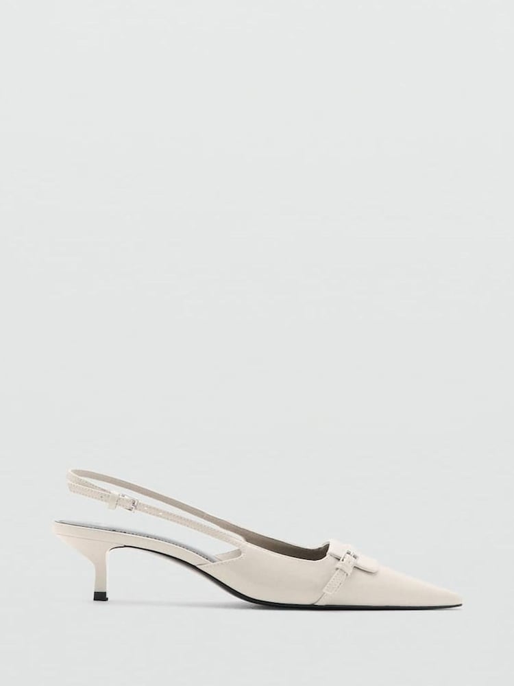 Mango White Slingback Heels - Image 1 of 3