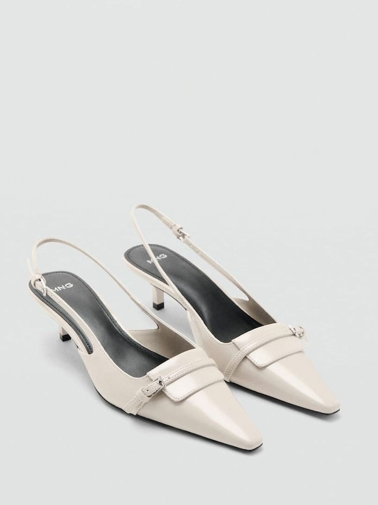 Mango White Slingback Heels - Image 2 of 3