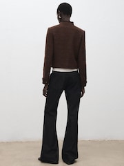 Mango Brown Military Boucle Jacket - Image 4 of 6