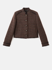 Mango Brown Military Boucle Jacket - Image 5 of 6