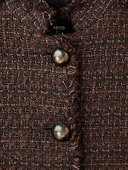 Mango Brown Military Boucle Jacket - Image 6 of 6