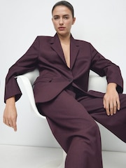 Mango Red Tailored Suit Jacket - Image 2 of 6