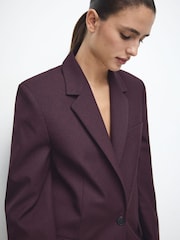Mango Red Tailored Suit Jacket - Image 4 of 6