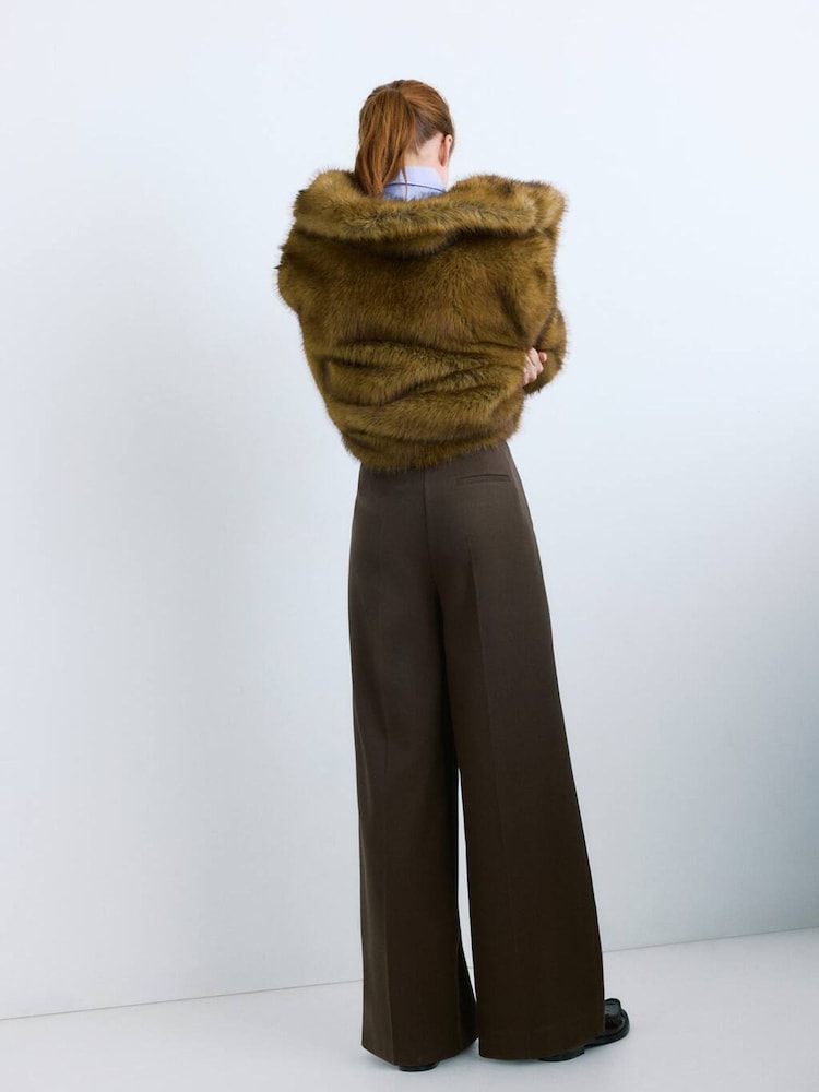 Mango Brown Wide Leg Tailored Trousers - Image 2 of 6