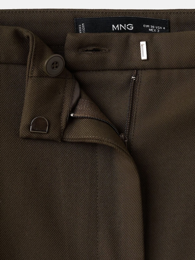 Mango Brown Wide Leg Tailored Trousers - Image 6 of 6