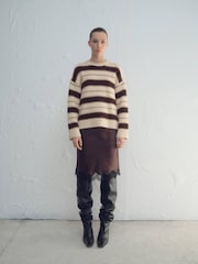 Mango Brown Stripe Jumper - Image 1 of 5