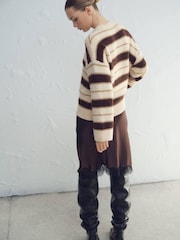 Mango Brown Stripe Jumper - Image 2 of 5