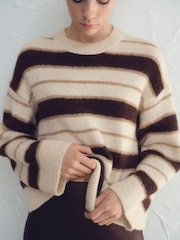Mango Brown Stripe Jumper - Image 3 of 5