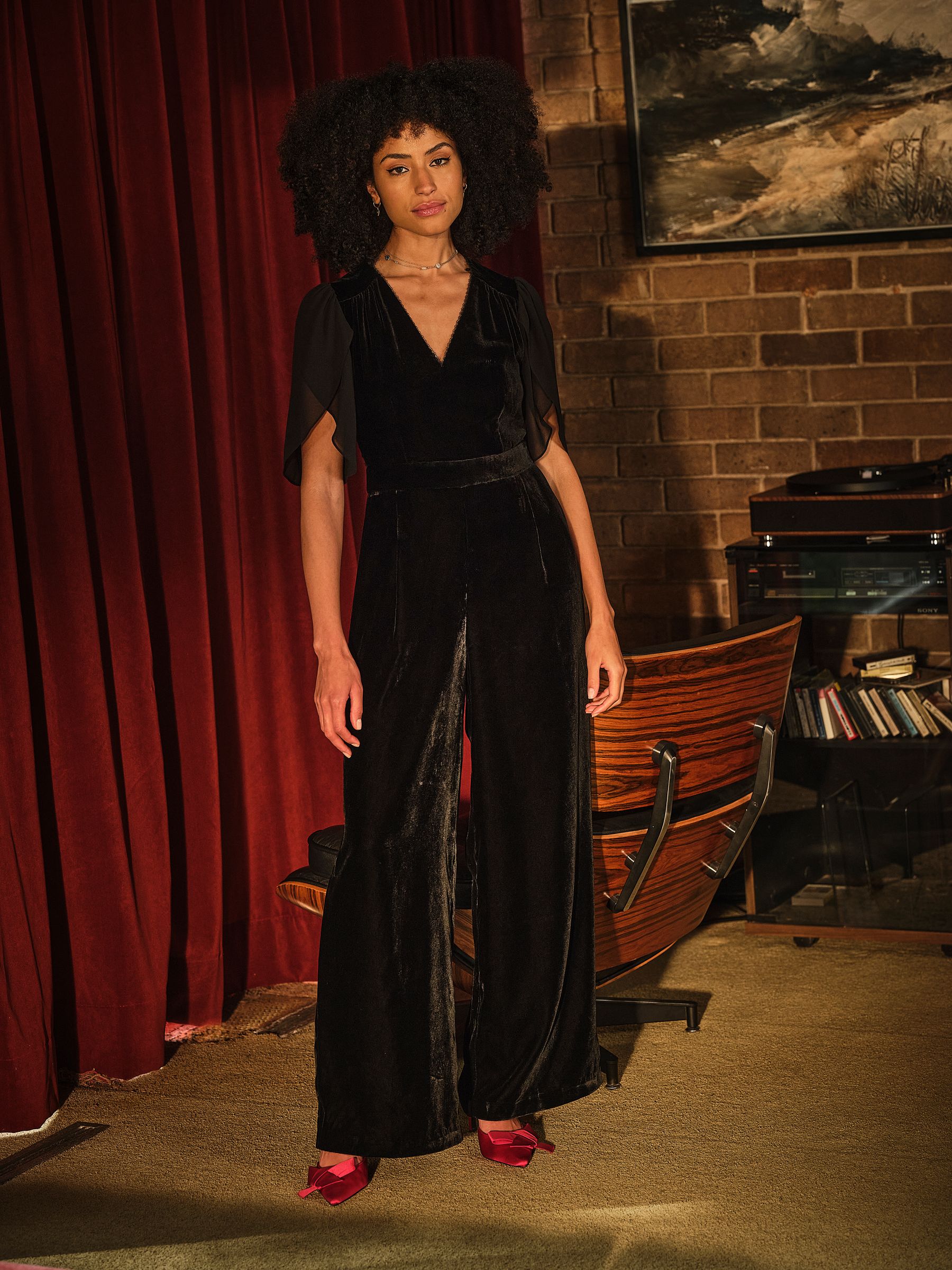 Buy FatFace Black Opal Velvet Jumpsuit from Next USA