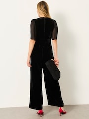 FatFace Black Opal Velvet Jumpsuit - Image 3 of 6