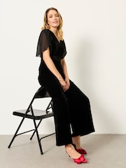 FatFace Black Opal Velvet Jumpsuit - Image 6 of 6