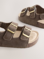 Chocolate Brown Corkbed Double Two Strap Sandals - Image 3 of 5