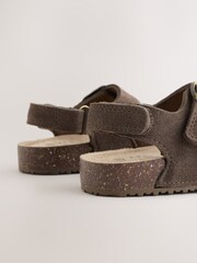 Chocolate Brown Corkbed Double Two Strap Sandals - Image 4 of 5