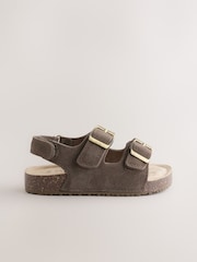 Chocolate Brown Corkbed Double Two Strap Sandals - Image 2 of 5