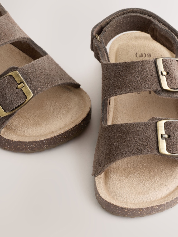 Chocolate Brown Corkbed Double Two Strap Sandals - Image 5 of 5 Chocolate Brown Corkbed Double Two Strap Sandals - Image 5 of 5