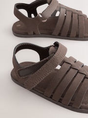 Čokoládově hnědá - Ankle Strap Sandals with Touch Fastening - Obrázek 4 z 5