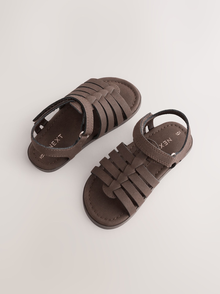 Čokoládově hnědá - Ankle Strap Sandals with Touch Fastening - Obrázek 5 z 5