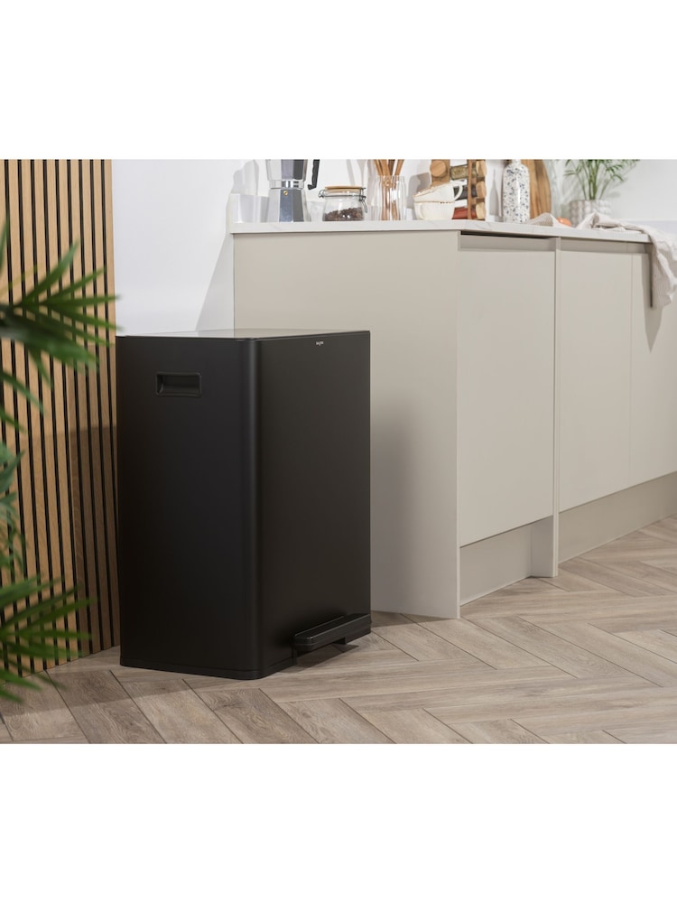 Salter Black Dual 60L Pedal Bin - Image 2 of 12