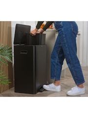 Salter Black Dual 60L Pedal Bin - Image 4 of 12