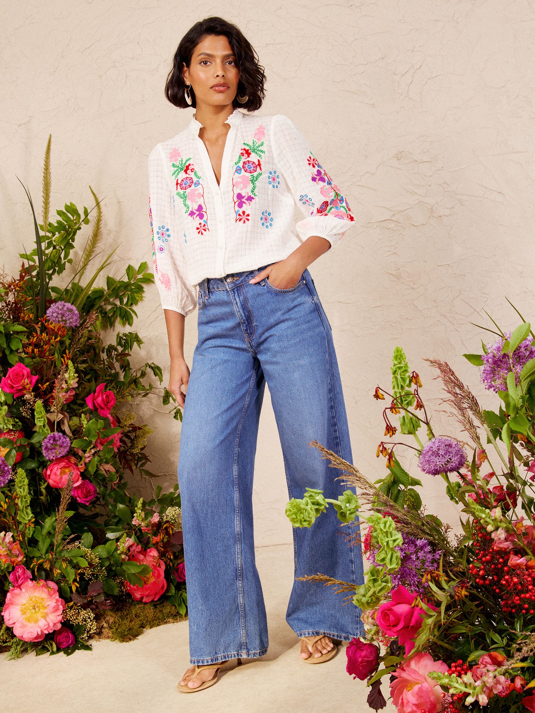 Buy Love & Roses V&A Ivory Mirror Embroidered Blouse from Next
