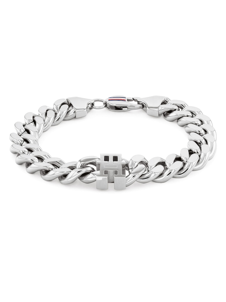 Tommy Hilfiger Silver Tone TH85 Stainless Steel Curb Chain Bracelet - Image 1 of 2