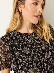 FatFace Daisy Black Printed Dress - Image 3 of 9