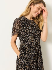 FatFace Daisy Black Printed Dress - Image 4 of 9