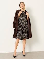 FatFace Daisy Black Printed Dress - Image 5 of 9