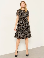FatFace Daisy Black Printed Dress - Image 6 of 9