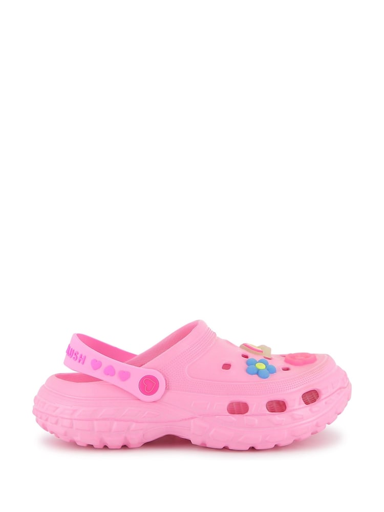 Billieblush Pink Clogs Sandals With Charms - Image 1 of 8