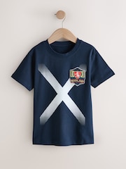 ネイビーブルー Scotland - サッカーグラフィック Tシャツ（3～16 歳） - 画像 1 / 4