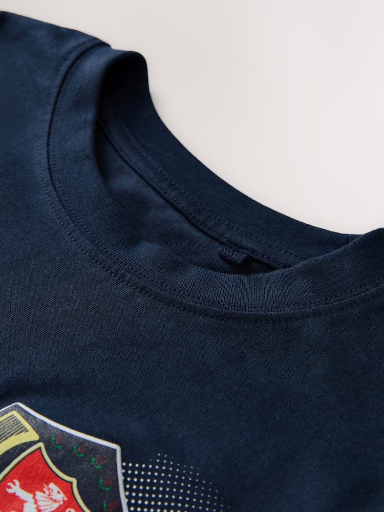 ネイビーブルー Scotland - サッカーグラフィック Tシャツ（3～16 歳） - 画像 4 / 4